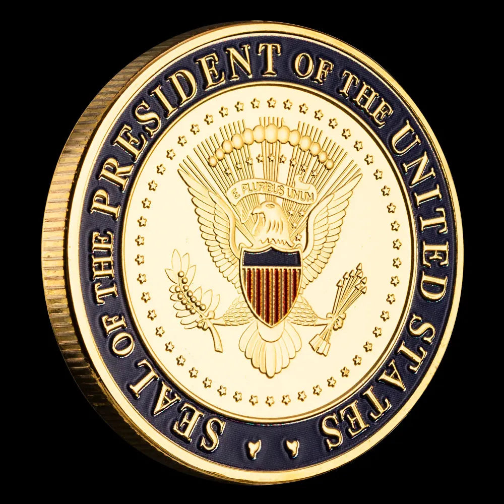 President of America Donald Trump 2024 Souvenir Coin Trump Supporters the White House Gold Plated Souvenirs Coins Gift