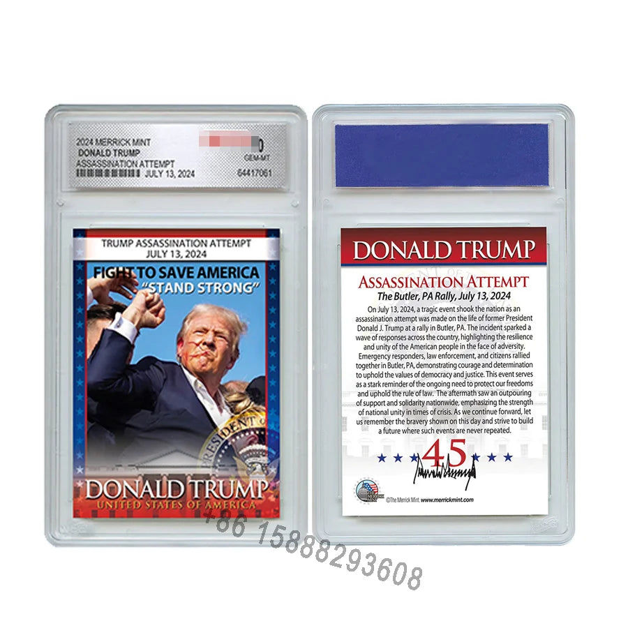 Donald Trump 2024 Shooting Assassination Custom Card Never Surrender MAGA Trump Trading Card