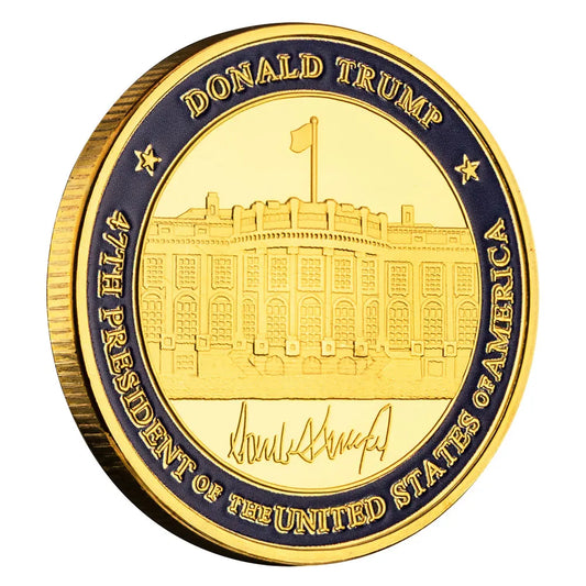 President of America Donald Trump 2024 Souvenir Coin Trump Supporters the White House Gold Plated Souvenirs Coins Gift