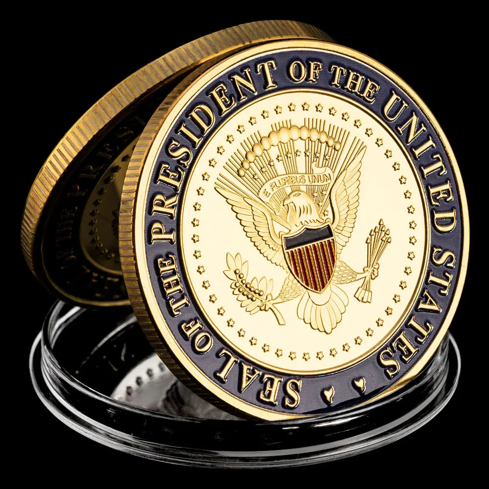 President of America Donald Trump 2024 Souvenir Coin Trump Supporters the White House Gold Plated Souvenirs Coins Gift